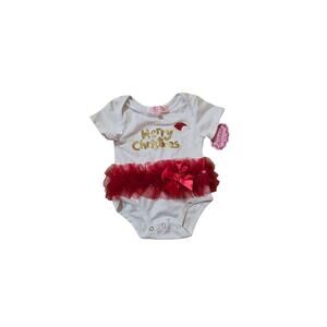 Popatu Merry Christmas tutu onesie Size 6/9 months infant festive holiday NWT